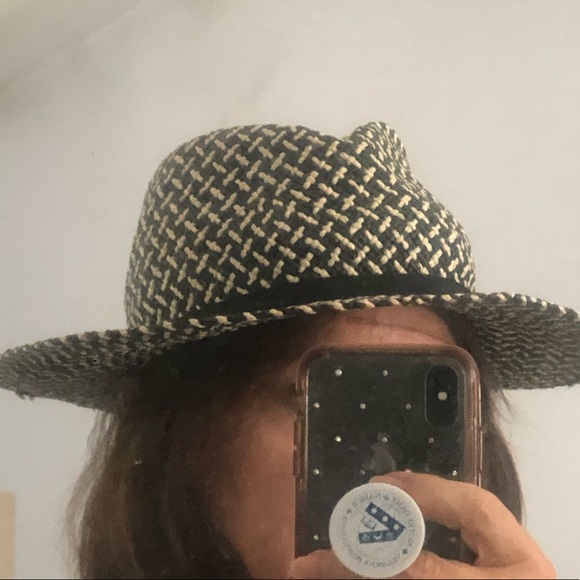 Loft black cream straw hat. M/L - Picture 5 of 6